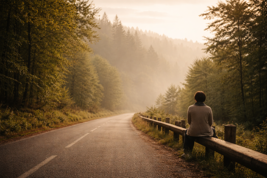 silence in countryside road re-presenting the inner quietness by deoteeofshishakti